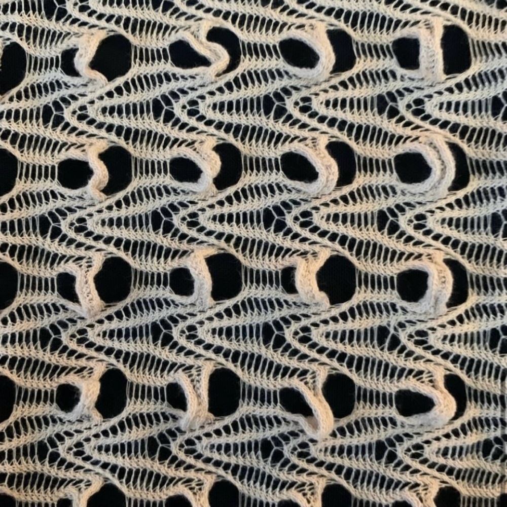 ALBERTO MAKALI Vintage
Crochet Fringe
Dress Black Lined Tan Openwork - Picture 5 of 8